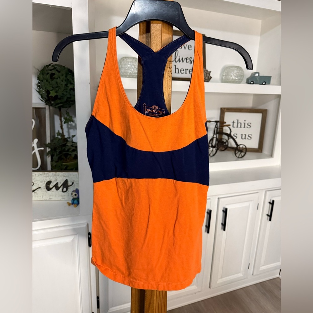 Emerson Street Collegiate Auburn Vibrant Orange and Navy Tank Top